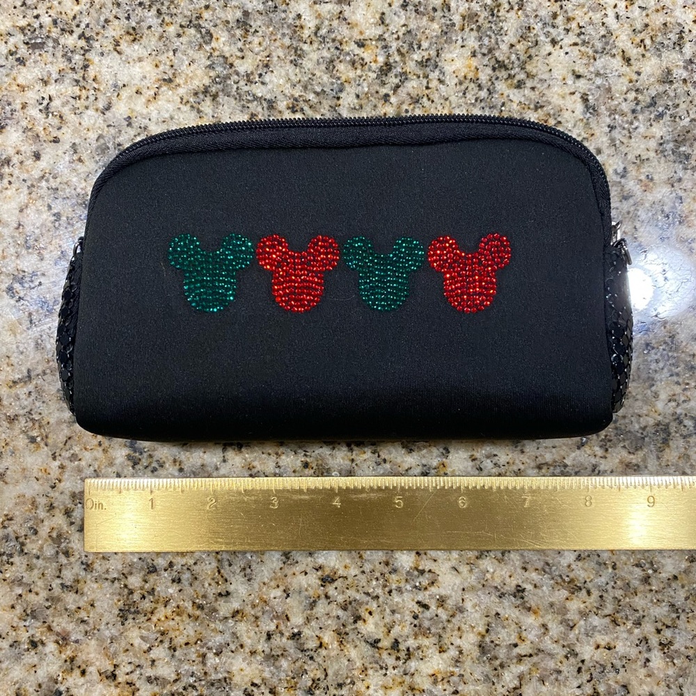 Disneyland Crossbody Bag in Black with green and red sparkles